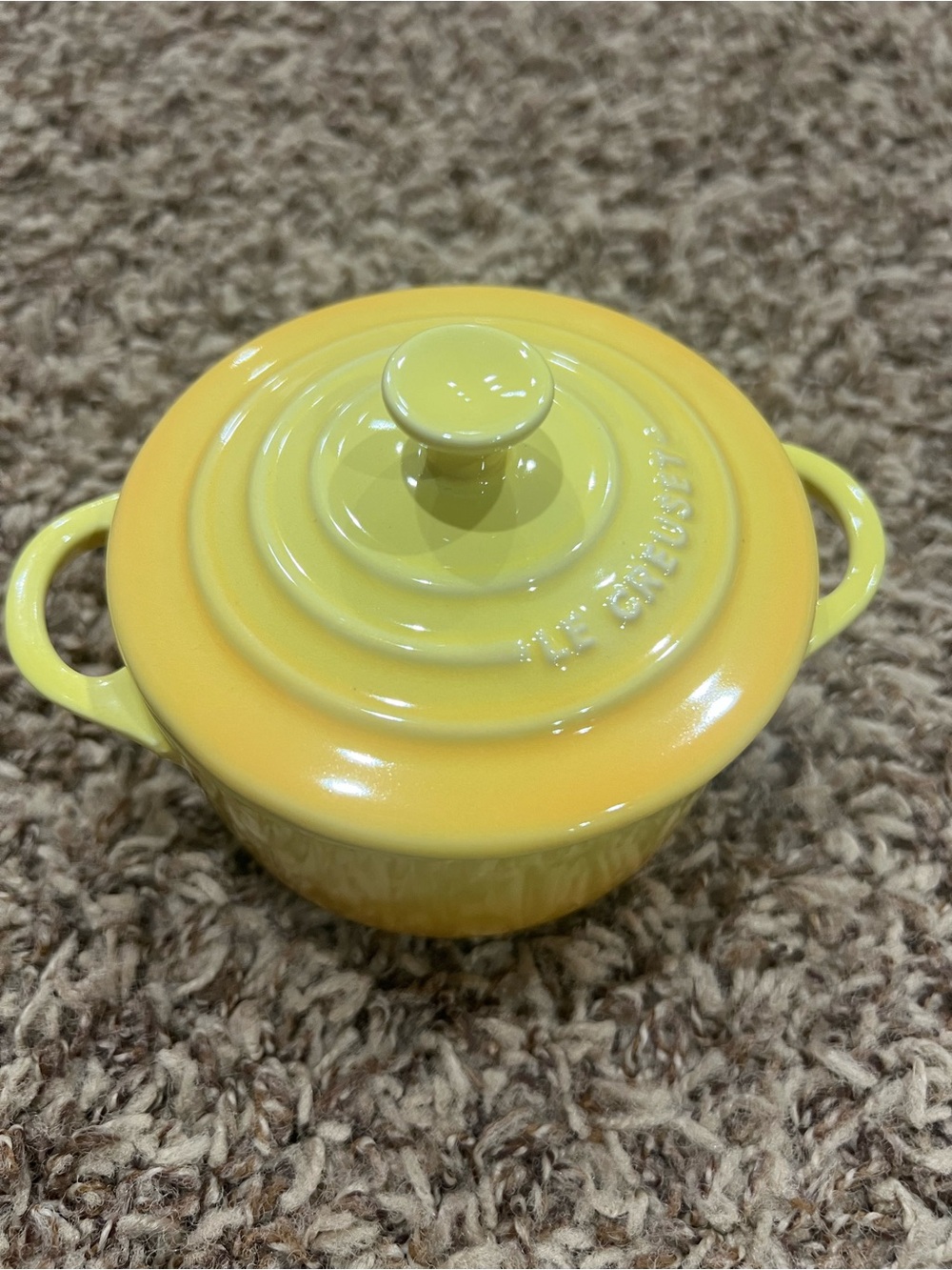 Le Creuset Soleil stoneware 8 oz mini cocotte